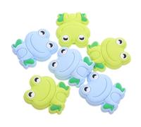 Cabilock 6pcs Silicone Knitting Needle Stoppers Frog Shape, Needle Tip Protectors Blue and Light Green Covers, Stitch Stoppers for Knitting, Crocheting, and Sewing Accessories