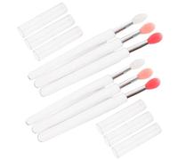 Cabilock 6Pcs Silicone Lipstick Brush with Transparent Pink Red Soft Heads Portable Cosmetic Applicators for Lip Makeup Lip Mask Foundation Concealer Easy to Carry for Women