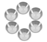 Cabilock 6pcs Stainless Steel Dipping Bowls for Sauces and Seasonings Round Appetizer Plates Easy-Clean Household Snack and Condiment Dishes for Kitchen and Banquets