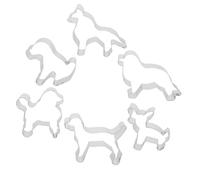 Cabilock 6pcs Stainless Steel Dog Cookie Cutters Nonstick Biscuit Molds with Unique Animal Shapes Easy Clean Baking Tools for Creative Dog Treats Pet Parties and Family Celebrations