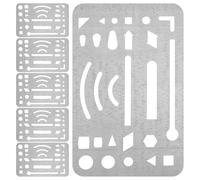 Cabilock 6pcs Stainless Steel Eraser Shield Drafting Templates for Mechanical Drawing Engineering Design Drawing Tools Architecture Stencils Erasing Template Shield