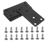 Cabilock 6PCS Stainless Steel Straight Corner Braces Flat Mending Plates with Screws Heavy Duty Metal Brackets for Furniture Repair Wood Box Crate Support Joining Plates