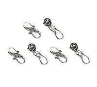 Cabilock 6pcs Sterling Silver Hook Buckles for DIY Jewelry Making Connecting Clasps for Bracelets and Necklaces Lightweight Handmade Accessories with Unique Filigree Design