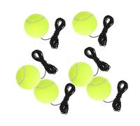 Cabilock 6pcs Tennis Training Balls with Elastic Rope and Rebounder Device for Single Player Practice Space-saving Home Fitness Trainer Kit Instant Ball for Rhythm and Skill Development