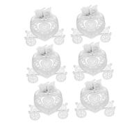 Cabilock 6pcs Transparent Heart Shaped Carriage Candy Boxes for Wedding Party Favor Containers Reusable Stable Sweet Treat Holders for Banquet Decorations and Packaging