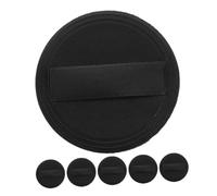 Cabilock 6pcs Ultra-thin Makeup Puff for Face Powder Application Soft PU Leather Black Velvet Powder Applicators Compatible with Various Puff Boxes Portable and Versatile for Daily