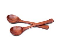 Cabilock 6pcs Wood Spoon Set for Kitchen Use, Anti-Scald and Easy to Clean, Simple and Elegant Brown Wooden Mixing Spoons for Hot Soup and Home Cooking