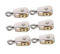 Cabilock 6pcs Zinc Alloy Single Pulley Block Swivel Fixed Pulley with Hook for Physics Learning Tools DIY Mechanics Experiments Science Classroom Kits