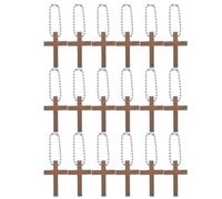 Cabilock 72pcs Mini Wooden Cross Keychains for Church Prayer, DIY Religious Craft Charms, Easter First Communion Favors, Wooden Pocket Cross Accessories with Chain