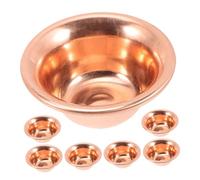 Cabilock 7Pcs Copper Offering Bowl for Tibetan Buddhist Rituals Compact Design for Meditation Smudging for Decoration Incense Burning Sturdy Copper