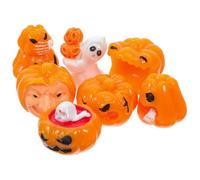 Cabilock 7pcs Halloween Mini Pumpkin Ghost Figurines Creative Resin Decorations for Party Home Decor DIY Halloween Village Scene Accessories