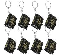 Cabilock 8-Pack Mini Bible Keychains - Miniature Holy Book Keyrings with Readable English Verses, Religious Jesus Cross Favours for Christening, Communion & Church Presents
