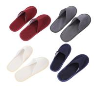 Cabilock 8 Pairs Non-slip Home Slippers Lightweight Fabric Slippers for Men and Women Portable Travel and Hotel Use Random Color Random Color