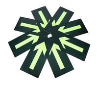 Cabilock 8 Pcs Glow the Dark Fire Exit Keep Sign with Directional Arrows, Pvc Material, Waterproof Fire Evacuation Safety Sticker for Emergencies and Assembly Points
