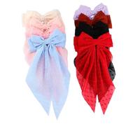 Cabilock 8 Pcs Oversized Bow Hair Clips Long Tail Large Bows for Women Girls Teens Colorful Polka Dot Hair Accessories for Wedding Party and Daily Styling