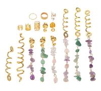 Cabilock 80pcs Dreadlock Hair Jewelry Stone Hair Charm Braid Rings for Braids Ethnic Style Accessories for Women Celebrations