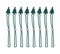 Cabilock 8pcs Adjustable Non-Slip Christmas Ornament Hooks with Green Silicone Cable Ties for Hanging Baubles and Holiday Decorations, Reusable Decorative Hooks for Christmas Tree and Craft