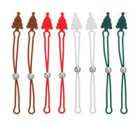 Cabilock 8pcs Adjustable Silicone Ornament Hooks for Christmas Tree Baubles, Non-slip Reusable Hanging Hooks Colored Cord Ties, for Xmas Decorations and Garland Hanging