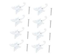 Cabilock 8pcs Alloy Butterfly Wall Hooks Decorative Single Coat Robe Pants Hangers for Cabinets Wardrobe Bathroom Kitchen Space-Saving Metal Hooks with Elegant Motif