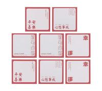 Cabilock 8Pcs Blessing Memo Labels Set with Chinese Good Luck Messages Self-Adhesive Notes for Office School Home Use, To-Do List Paper with Peace and Success Wishes