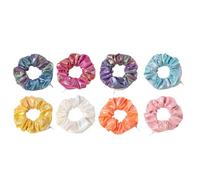 Cabilock 8pcs Creative Pu Hair Rope with Shiny Gradient Effect Fashion Hair Ring with Good Elasticity and Practical Design and Women