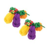 Cabilock 8pcs Fruit Shaped Bath Loofah Pouf Set Pe Mesh and Non-Woven Fabric, Quick Lather and Efficient Foaming, Cute Vegetable Bath Scrubber for Bathroom Decor and Sensitive Skin