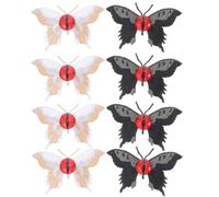 Cabilock 8pcs Gothic Butterfly Hair Clips Handmade Embroidered Halloween Eyeball Hair Pins with Resin and Fabric Material for Daily Wear and Costume Accessories