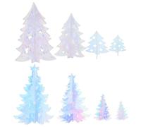 Cabilock 8pcs Iridescent Acrylic Holiday Trees Small Tabletop Christmas Tree Table Centerpieces for Christmas Tiered Tray Mantel Table Decorations