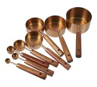 Cabilock 8pcs Metal Coffee Scoop Measuring Cups Coffee Scoop with Handle Stainless Steel Measuring Wooden Spoon Small Stainless Steel Spoons Liquid Rose Gold