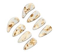 Cabilock 8pcs Premium Guzheng Practice Fake Nails for Beginners Dual Arc Protective Finger Picks in Tea Color High Polymer Guzheng Accessories for Adults