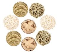 Cabilock 8pcs Straw Ball Bunny Hamster Chew Creative Small Pets Activity Promote Physical Wellness and Oral Hygiene