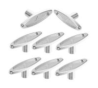 Cabilock 8pcs Wind up Music Box Movement Key and Metal t Bar Winder 15mm Extended Silver Knob for Diy Clockwork Music Box Accessories and Snow Globe Replacement