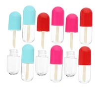 Cabilock 9 Pcs Compact Empty Lip Gloss Tubes Refillable Plastic Lipstick Subpackaging Bottles Portable DIY Lip Balm Containers for Travel and Daily Use Random Color