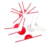 Cabilock 9pcs Angle Measuring Ruler Protractor Set, Multi-Angle Geometry Math Tool for Students, Classroom and Office Use, Includes 30° 45° 60° 90° 120° 180° 240° 270° Red and White