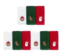 Cabilock 9pcs Christmas Embroidered Cotton Face-washing Towels Lightweight and Water-absorbent Bath Towels Festive Patterns for Daily Use and