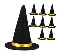 Cabilock 9pcs Halloween Decorations Hats Mini Black Witch Hat Bottle Toppers for Party Favors DIY Crafts Wine Bottle Decor for Home Event Use
