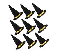 Cabilock 9pcs Mini Halloween Hats Tiny Black Wizard Caps for Wine Bottles DIY Crafts Lightweight Easy to Use for Halloween Celebrations