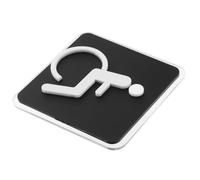 Cabilock Accessible Restroom Sign Toilet Door Plate Public Bathroom Wall Decal Clear Disability Indicator Compact Modern Design for Office Business