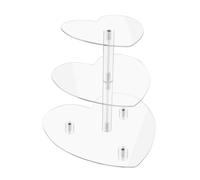 Cabilock Acrylic 3-tier Heart Shape Cupcake Stand for Wedding Birthday Party Dessert Display Rack