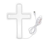 Cabilock Acrylic Cross Neon Sign 11.4x7.9in Warm White Jesus Decor