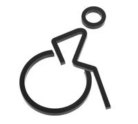 Cabilock Acrylic Disabled Toilet Sign Restroom Access Symbol for Wheelchair Users Non-Slip Handicapped Sign for Bathrooms