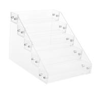 Cabilock Acrylic Organizer Nail Polish Display Shelf for Manicure Salon Clear Cosmetic Storage Rack with Stable Low Center of Gravity Stylish Desktop Stand for Lipstick and Nail Varnish