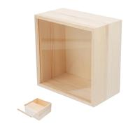 Cabilock Acrylic Storage Box with Clear Sliding Lid Compact Wooden Jewelry Organizer for Small Items 11.8X7.9X5.5 Inch Household Storage Box for Home Office Bedroom