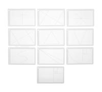 Cabilock Adjustable Acrylic Golden Ratio Ruler 10pcs Set - Proportional Drawing Composition Viewfinder for Artists, Painters Photographers, Includes Circle Template and Architect Measuring