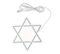 Cabilock Adjustable Brightness Hanukkah Decorations Star of David Neon Sign Acrylic LED Wall Light for Jewish Home Synagogue Party Decor