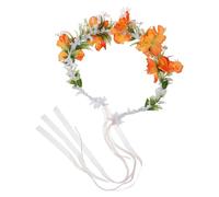 Cabilock Adjustable Faux Floral Hair Wreath Headband for Brides Bridal Wedding Hair Accessories Comfortable Flower Girl Crown Photo Prop for Party and Costume