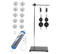 Cabilock Adjustable Height Pulley Block Kit with Bracket and Hook Weights Physics Teaching Tool for Middle School Science Experiments Mechanics Learning Equipment for Beginners