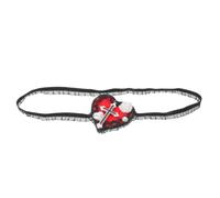 Cabilock Adjustable Red Pirate Eye with Elastic Lace Headband and Cross Charm, Machine Washable Gothic Heart-shaped Eyepatch for Halloween Costumes and Cosplay
