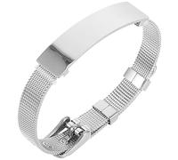 Cabilock Adjustable Stainless Steel Buckle Bangle Bracelet DIY Engraved Hand Chain for Women Lightweight Jewelry Making Gift for Birthdays and Parties