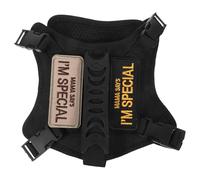 Cabilock Adjustable Tactical Cat Harness for Small Pets with Safety Attachment Point and Metal D-ring, Black Polyester Fabric Vest for Walking and Training, Easy off Escape-proof Design